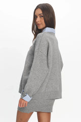 Marvelle Knit Mini Skirt Grey