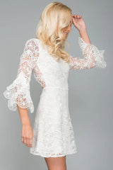 Elena Embroidered Going Out Dress White