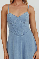 Comet A-Line Midi Dress Light Denim