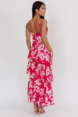 Carlo Tiered Ruffle Maxi Dress Pink