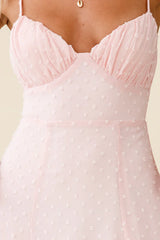 Good Morning Angel Ruched Bust A-Line Dress Pink