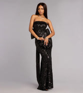Renee Sequin Bow Mermaid Formal Dress
