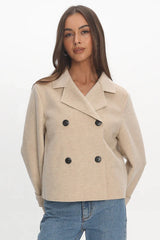 London Night Double-Breasted Coat Oat