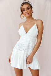Bianca Fluted Hem Tie-Back Dress White