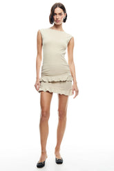 LIONESS Oui Oui Mini Dress Pale Khaki