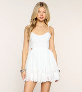 Sweet Day Plans Eyelet Open Back Mini Dress