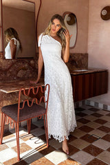 Artice One Shoulder Maxi Dress Off White