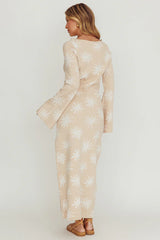Orleans Star Print Knit Maxi Dress Sand