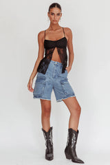 If You Insist Lace Camisole Top Black