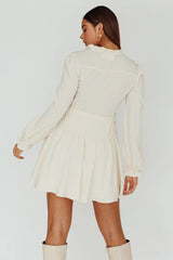 Waverly Long Sleeve Mini Dress Beige
