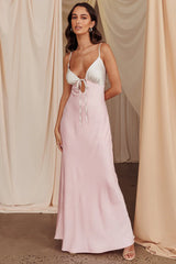 Bayleigh Low Bow Tie Back Dress Pink