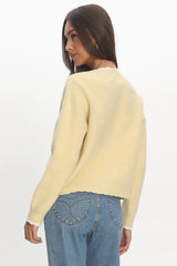 Aurore Scalloped Edge Knit Cardigan Butter