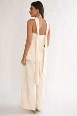 Florene Strapless Split Scarf Top Vanilla