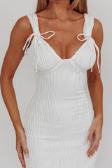 In My Feels Textured Maxi Dress White