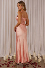 Kinzie Lace Waist Maxi Dress Pink