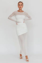 Harpa Mesh Maxi Dress White