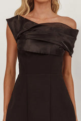 Vienna Nights Off-Shoulder A-Line Mini Dress Black