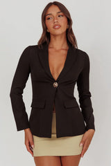 Lynsi Single Button Jacket Black