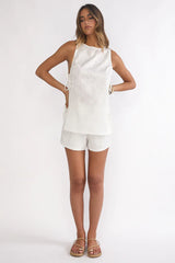 Honeykiss Tie Side Top White