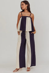 Dream Girl Braided Strap Contrast Top Midnight
