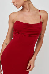 Well Versed Lace Split Maxi Dress Wine