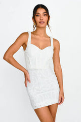 Kaden Sequin Embellished Mini Dress White