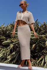 Summer Sunset Crochet Maxi Skirt Oat