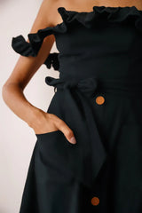 Matisse Off-Shoulder Placket Dress Black