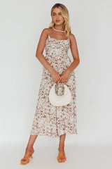 Corrie Gathered Bodice Jumpsuit Floral White